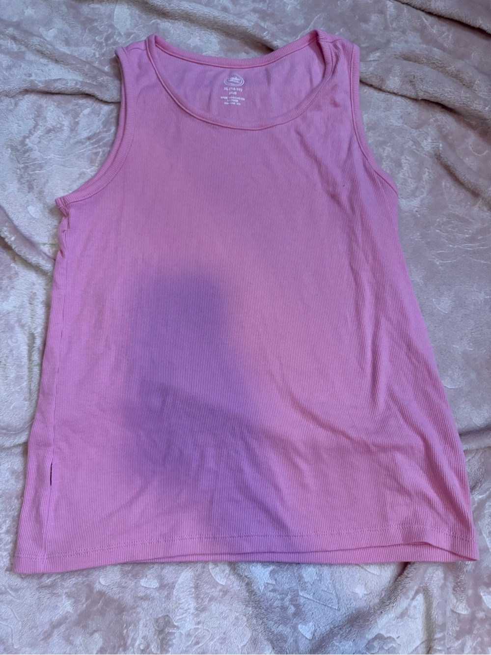 Girls' Pink Ribbed Tank Top